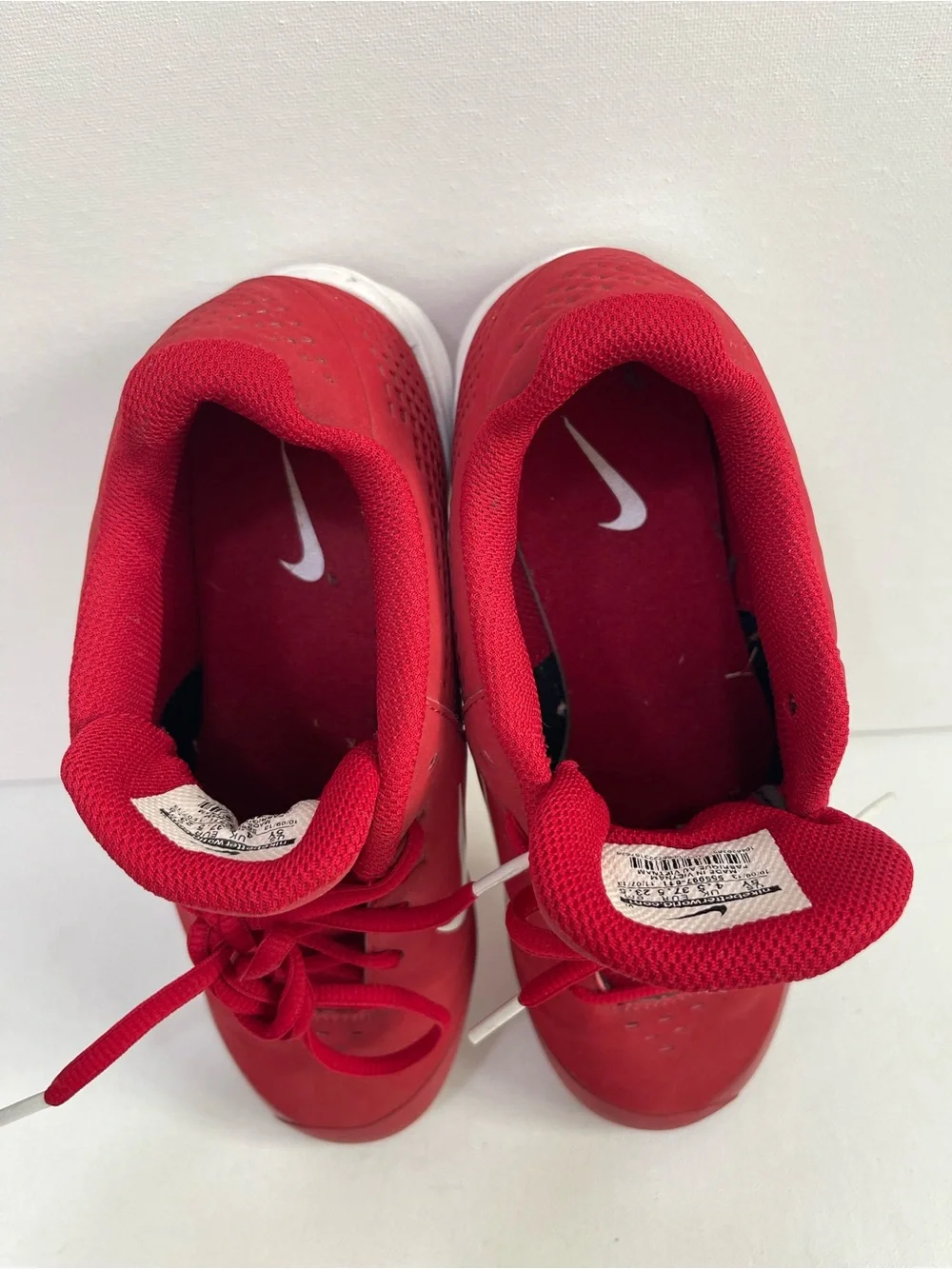 Nike Kids Red and White Vapor Keystone Youth Sneakers